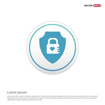 Vector shield lock Icon - white circle button イラスト素材