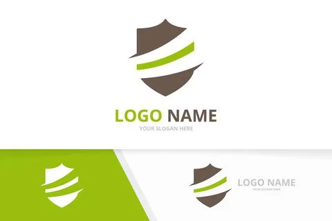 Vector shield logo combination. Security logotype design template. Stock Illustration
