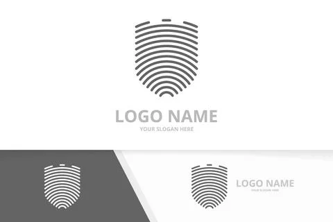 Vector shield logotype design. Security protection logo template. Stock Illustration