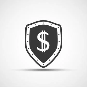 Vector shield with a shield and a dollar sign. Stock-Illustration