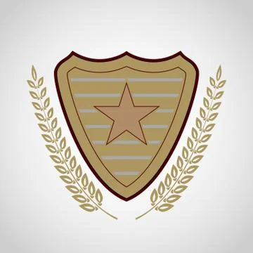The vector shield with star symbol Stock Illustration