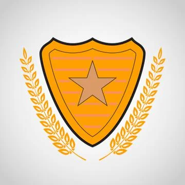 The vector shield with star symbol Stock Illustration