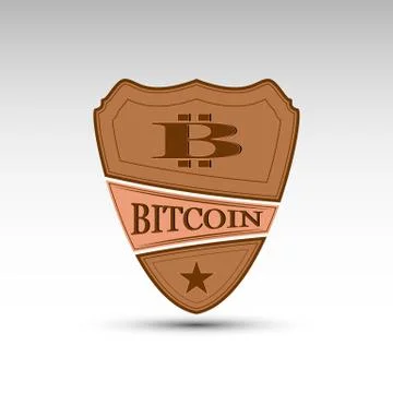 The vector shield with symbol bitcoin Stock Illustration
