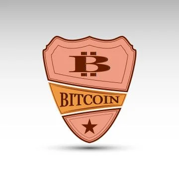 The vector shield with symbol bitcoin Stock Illustration