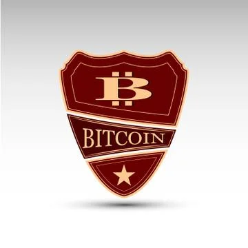 The vector shield with symbol bitcoin Stock Illustration