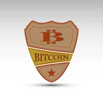 The vector shield with symbol bitcoin Stock Illustration