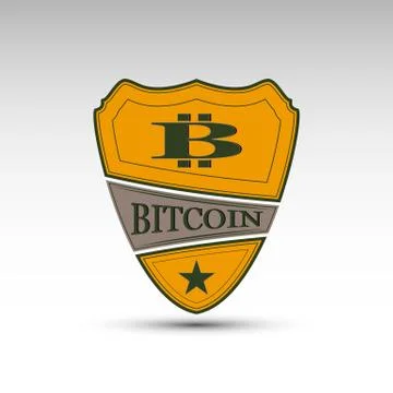 The vector shield with symbol bitcoin Stock Illustration