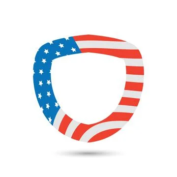 Vector shield with USA flag with shadow Stock Illustration