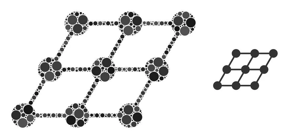 Vector Shifted Grid Mosaic of Dots Stock Illustration