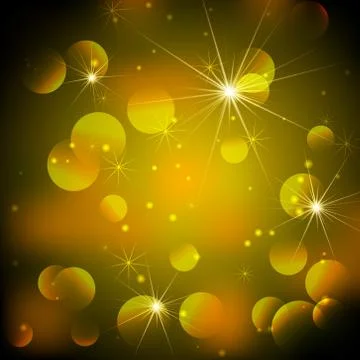 Vector Shining Background with Bokeh and Stars Stock Illustration