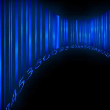 Vector Shining Blue Barcode Illustration