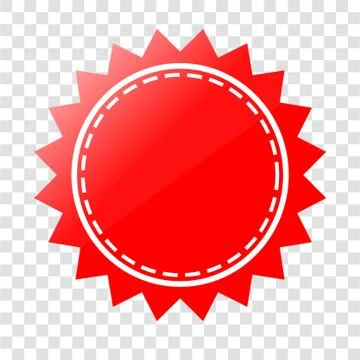 Vector Shinning Sun Shape Red and Yellow Blank Tag, at Transparent effect bac Stock Illustration