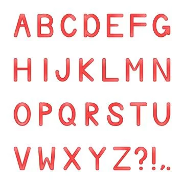 Vector shiny bright colored letters set Stock Illustration