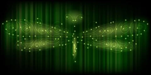 Vector shiny dragonfly, energy concept illustration Stock Illustration