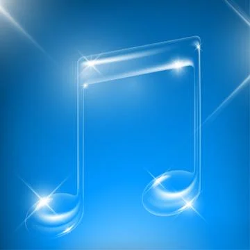 Vector shiny glass music note Stock Illustration