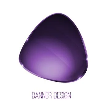 Vector shiny glossy banner with silver metallic surfice. violet color Stock Illustration