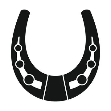Vector shiny horseshoe black simple icon isolated on white Stock Illustration