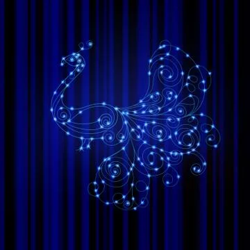 Vector shiny peacock, energy concept illustration Stock Illustration
