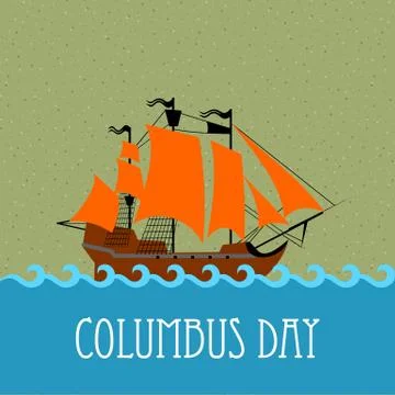 Vector ship with separate editable elements. Stock Illustration