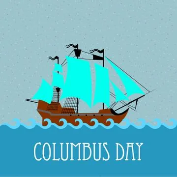 Vector ship with separate editable elements. Stock Illustration