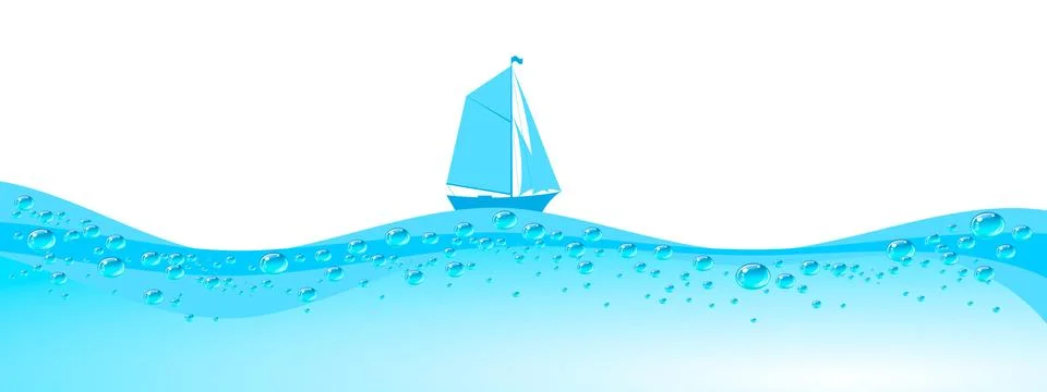 Vector ship with separate editable elements. Illustrazione stock