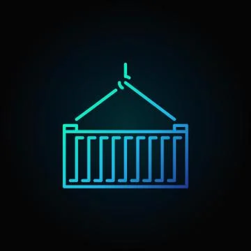 Vector shipping container blue icon Stock Illustration
