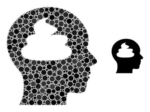 Vector Shit Brain Mosaic of Small Circles Ilustración de archivo
