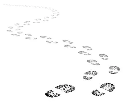 Vector shoe tracks footpath Stock Illustration