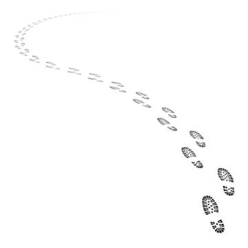 Vector shoe tracks footpath Stock Illustration