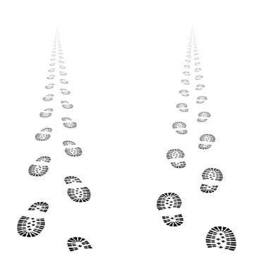 Vector shoe tracks footpaths Stock Illustration