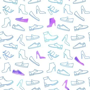 Vector shoes pattern Stock Illustration