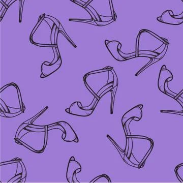 Vector shoes seamless pattern. Modern texture. Repeating endless abstract han 스톡 일러스트