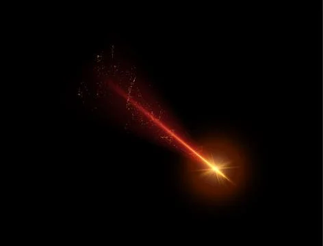 Vector shooting star with sparkling trail np isolated background. Stock Illustration