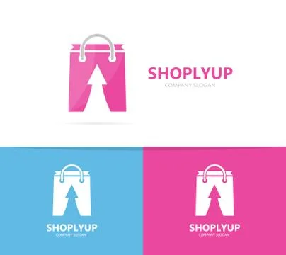 Vector of shop and arrow up logo combination. Sale and growth symbol or icon Stock Illustration