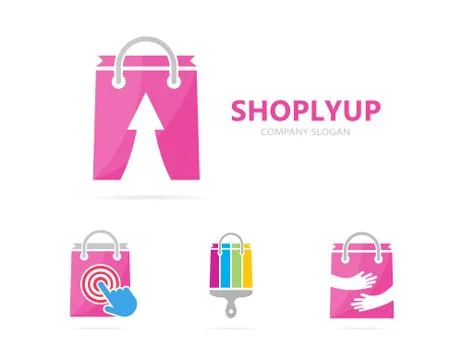 Vector of shop and arrow up logo combination. Sale and growth symbol or icon Stock Illustration