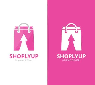 Vector of shop and arrow up logo combination. Sale and growth symbol or icon 스톡 일러스트