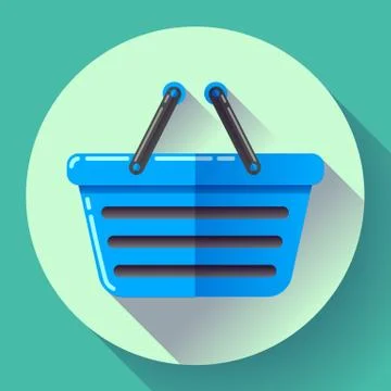 Vector shopping basket icon. Flat design style. Stock Illustration