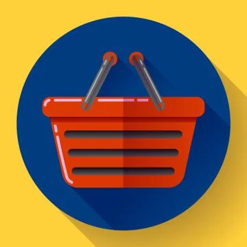 Vector shopping basket icon. Flat design style. Stock Illustration