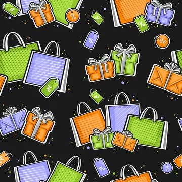 Vector Shopping seamless pattern Stock Illustration