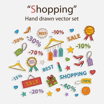 Vector shopping set Stock Illustration