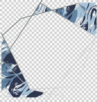Vector showing abstract silver polygonal frame with navy marble fills on Illustrazione stock