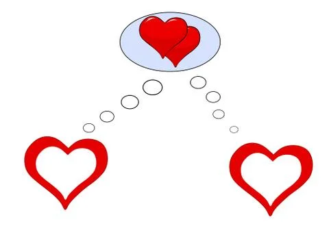 Vector showing love conversation using speech bubbles Stock Illustration