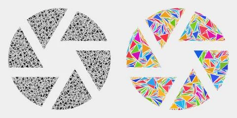 Vector Shutter Mosaic Icon of Triangle Elements Illustrazione stock