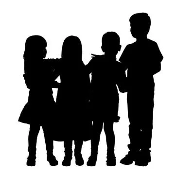 Vector siblings silhouette. Stock Illustration