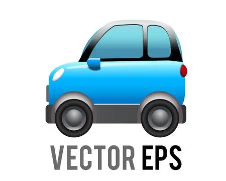 Vector side of blue Sport Utility Vehicle car icon, represents SUV, campervan Stock Illustration
