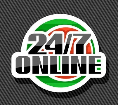 Vector sign 24/7 Online Stock Illustration