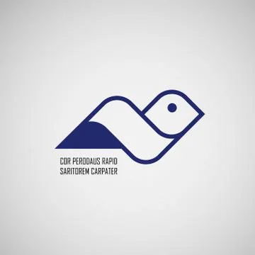 Vector sign abstract bird in flight Illustrazione stock