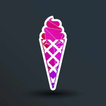 Vector sign abstract ice cream logo stylized Stock Illustration