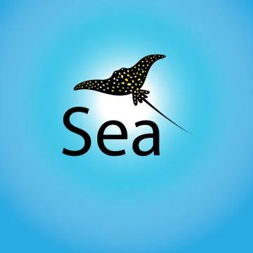Vector sign black stingray Stock Illustration