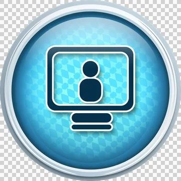 Vector sign of computer with person Stock Photos